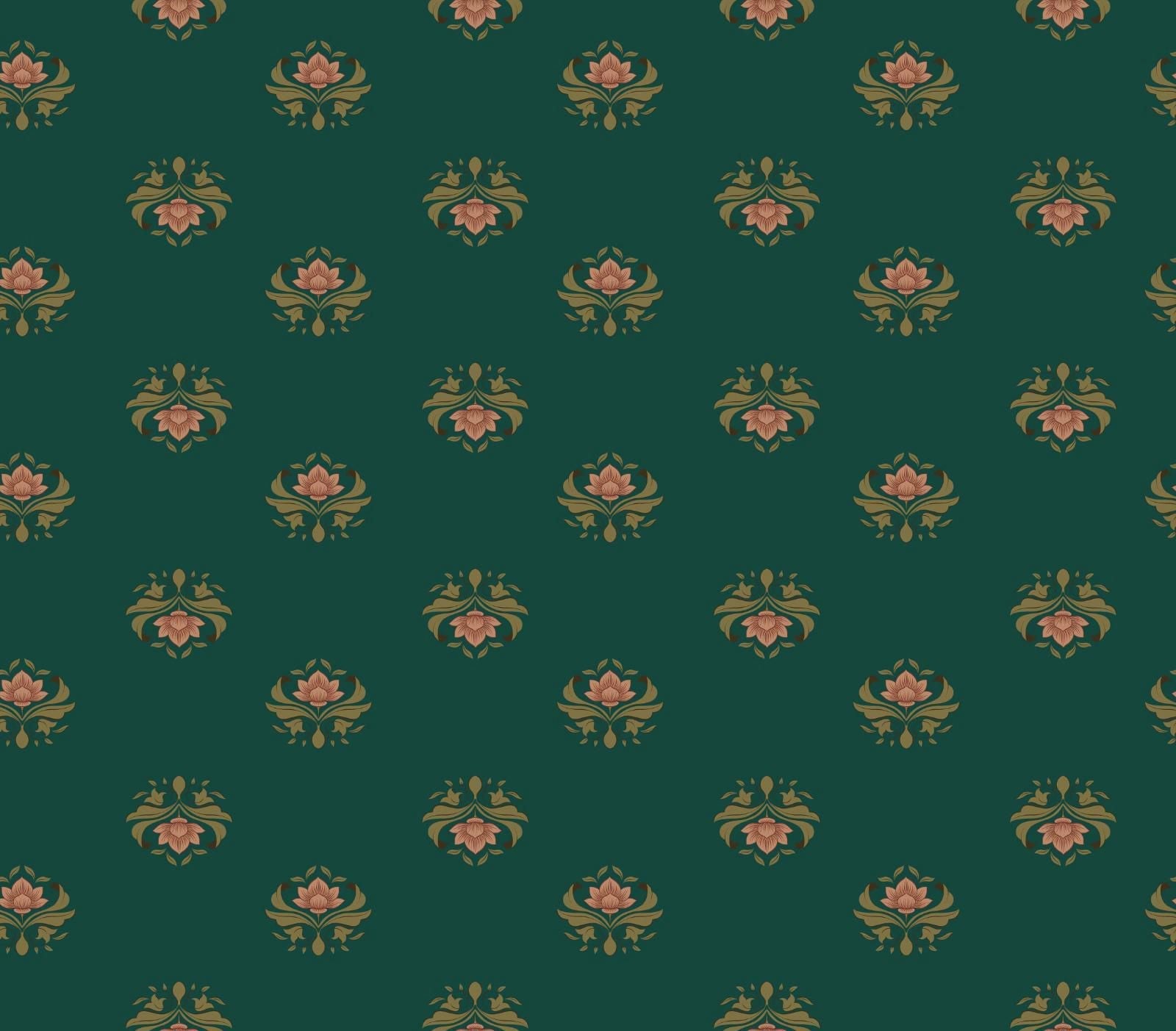 Green Lotus Print