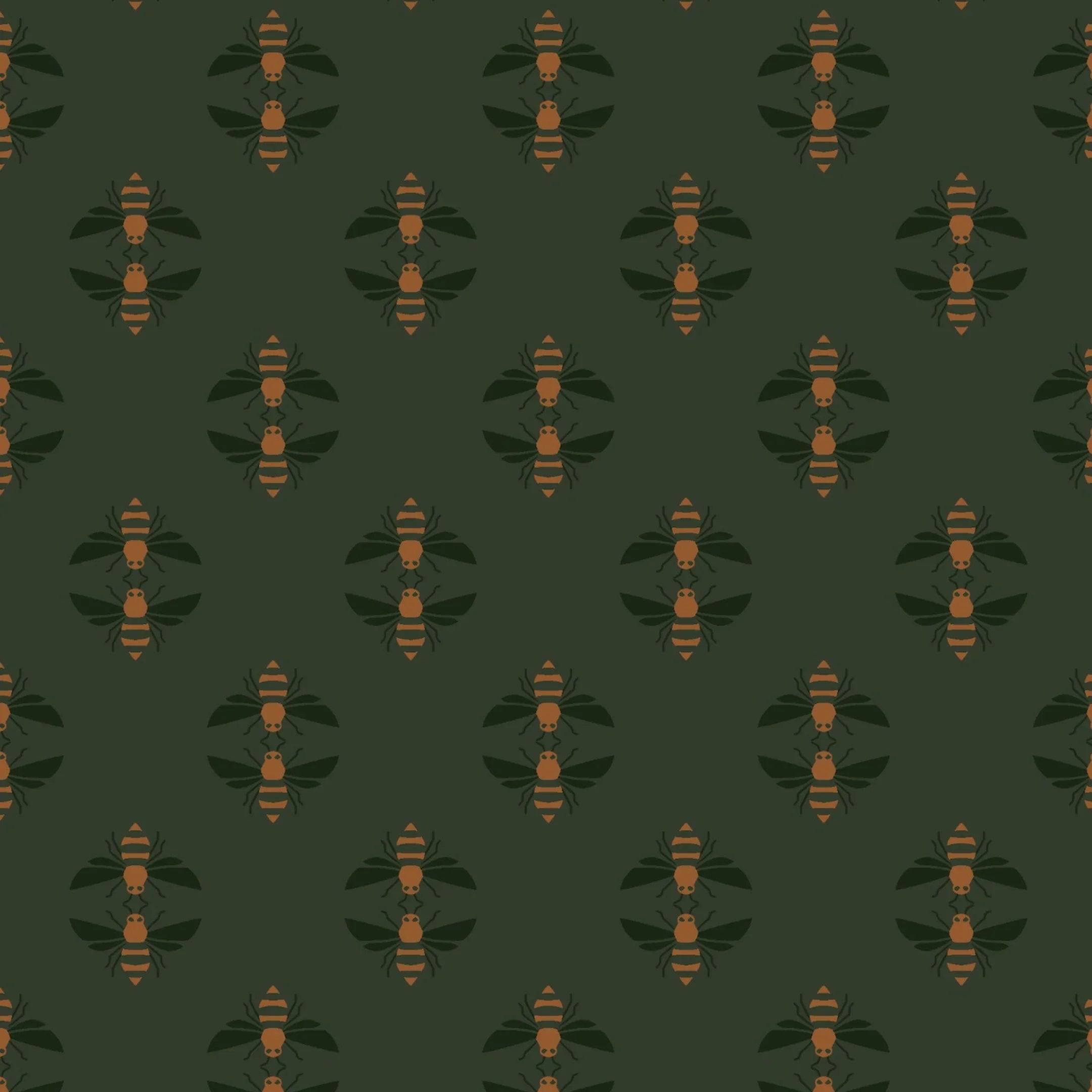 Teddy Bear Green Print