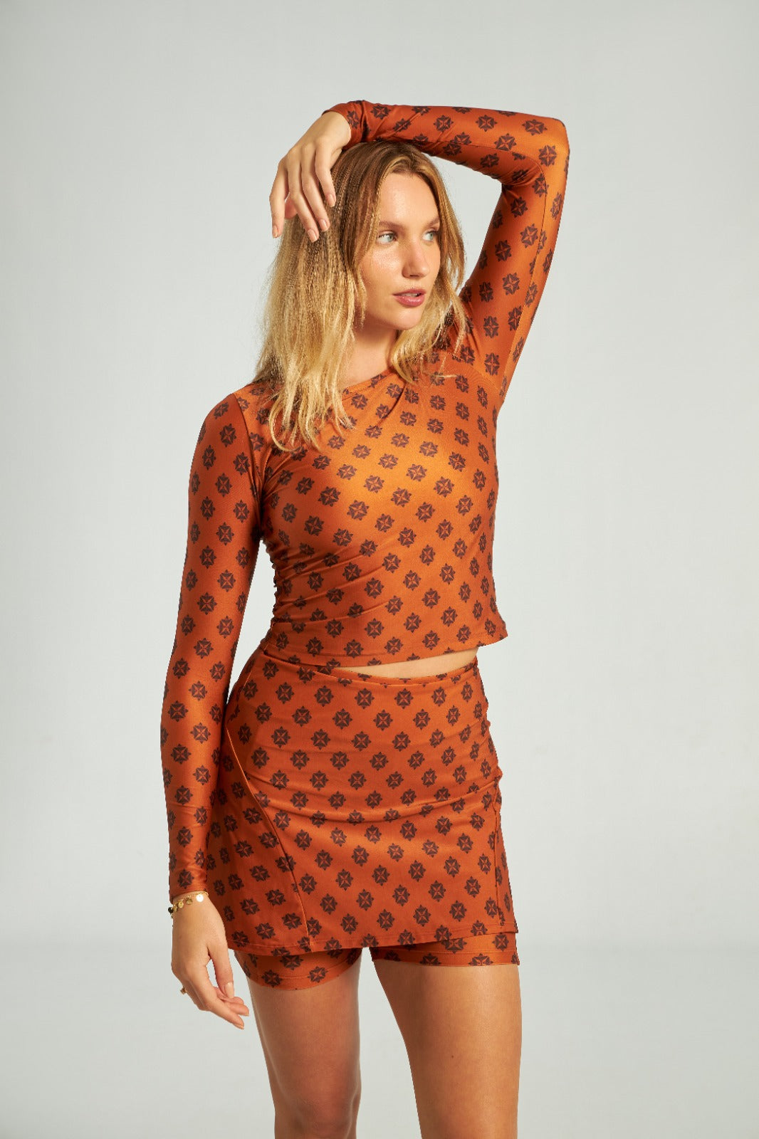 Long Sleeve Top Beehive Print