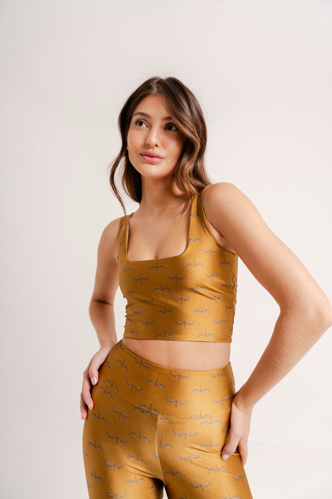 Cropped Top Print Dragonfly